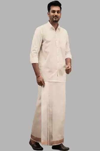 Copper plain regular fit dhoti