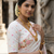 White embroidered chiffon saree set