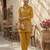 Riwomen's yellow ethnic motif embroidered tunic with straight fit trousers