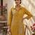 Riwomen's yellow ethnic motif embroidered tunic with straight fit trousers
