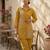 Riwomen's yellow ethnic motif embroidered tunic with straight fit trousers
