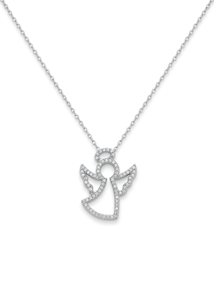 925 Sterling Silver Angel Pendant  Necklace Set , Guardian Angel Jewelry Gift for Women 1