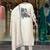 White viscose rayon digital print kurti pant set with mal chanderi dupatta