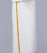 Cream dhoti cotton zardosi work