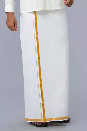 Cream dhoti cotton zardosi work