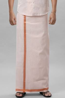 copper cotton men's dhoti with ethnic border style 1
