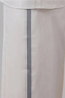 white regular fit solid plain cotton men's dhoti 3