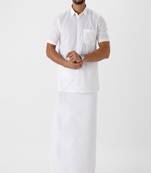 White plain cotton dhoti