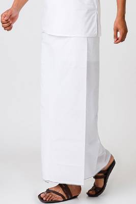 white plain cotton mens dhoti 2