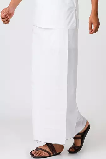 White cotton dhoti plain