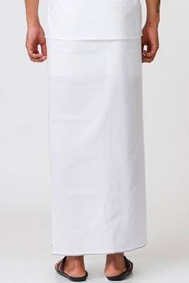 white plain cotton mens dhoti 3