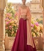 Women's New Rani Pink Designer Lehenga Choli Set with Sequin Embroidery Work