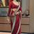 Red georgette embroidered saree with sequins work