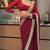 Red georgette embroidered saree with sequins work