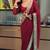 Red georgette embroidered saree with sequins work