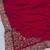 Red georgette embroidered saree with sequins work