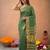 Green art silk woven saree with zari work