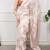 White fabric of saree printed saree with floral print