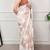 White fabric of saree printed saree with floral print
