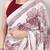 White fabric of saree printed saree with floral print