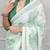 White fabric of saree printed saree with floral print