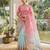Pink silk blend embroidered saree with sequins work