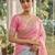 Pink silk blend embroidered saree with sequins work