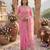 Pink silk blend embroidered saree with sequins work