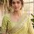 Parrot green silk blend embroidered saree with sequins work