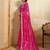 Pink georgette printed saree with zari work