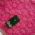 Pink georgette printed saree with zari work