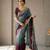 Wine silk blend embroidered saree with sequins work