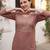 Brown women floral embroidered sequinned floral kurta