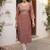 Brown women floral embroidered sequinned floral kurta