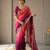 Pink silk blend embroidered saree with sequins work