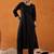 Black floral embroidered thread work straight kurta