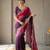 Pink silk blend embroidered saree with sequins work