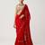 Red georgette embroidered saree with sequins work