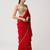 Red georgette embroidered saree with sequins work