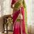 Parrot green silk blend embroidered saree with gota patti