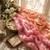 Peach silk blend embroidered saree with gota patti