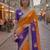 Blue silk blend embroidered saree with gota patti