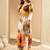 Off white women floral printed regular kurta with trousers