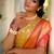 Mustard art silk printed saree with zari work