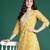 Yellow women floral embroidered thread work kurta