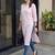 Pink women paisley embroidered thread work floral kurta