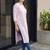 Pink women paisley embroidered thread work floral kurta