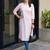 Pink women paisley embroidered thread work floral kurta
