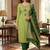 Pista color designer simmer butti fabric ceremonial partywear suit