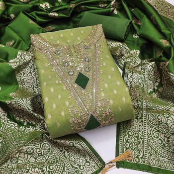 Pista color designer simmer butti fabric ceremonial partywear suit 3